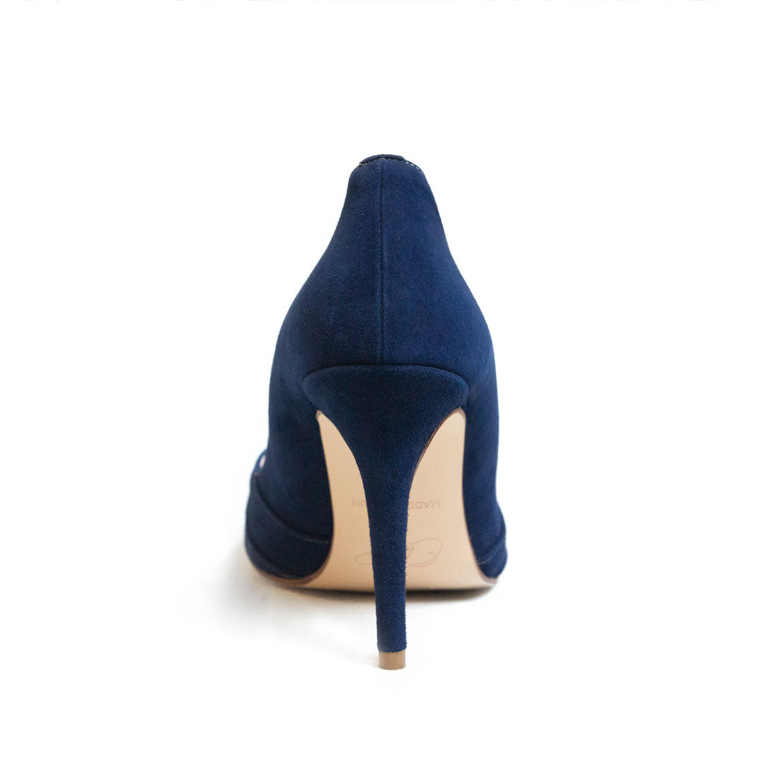 Oleah blue suede heels