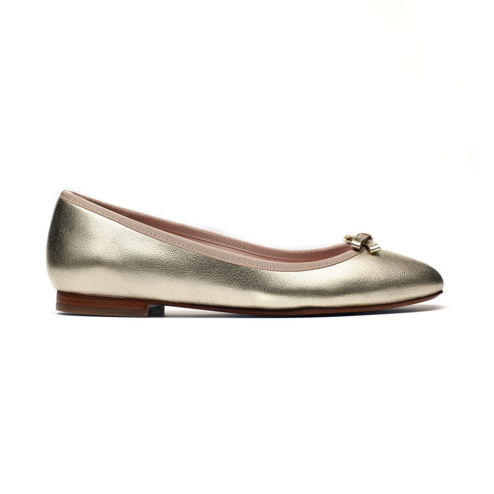 Oleah Gold ballerina flats - Alma top, gold flats, metallic flats, goatskin leather shoes, comfortable flats