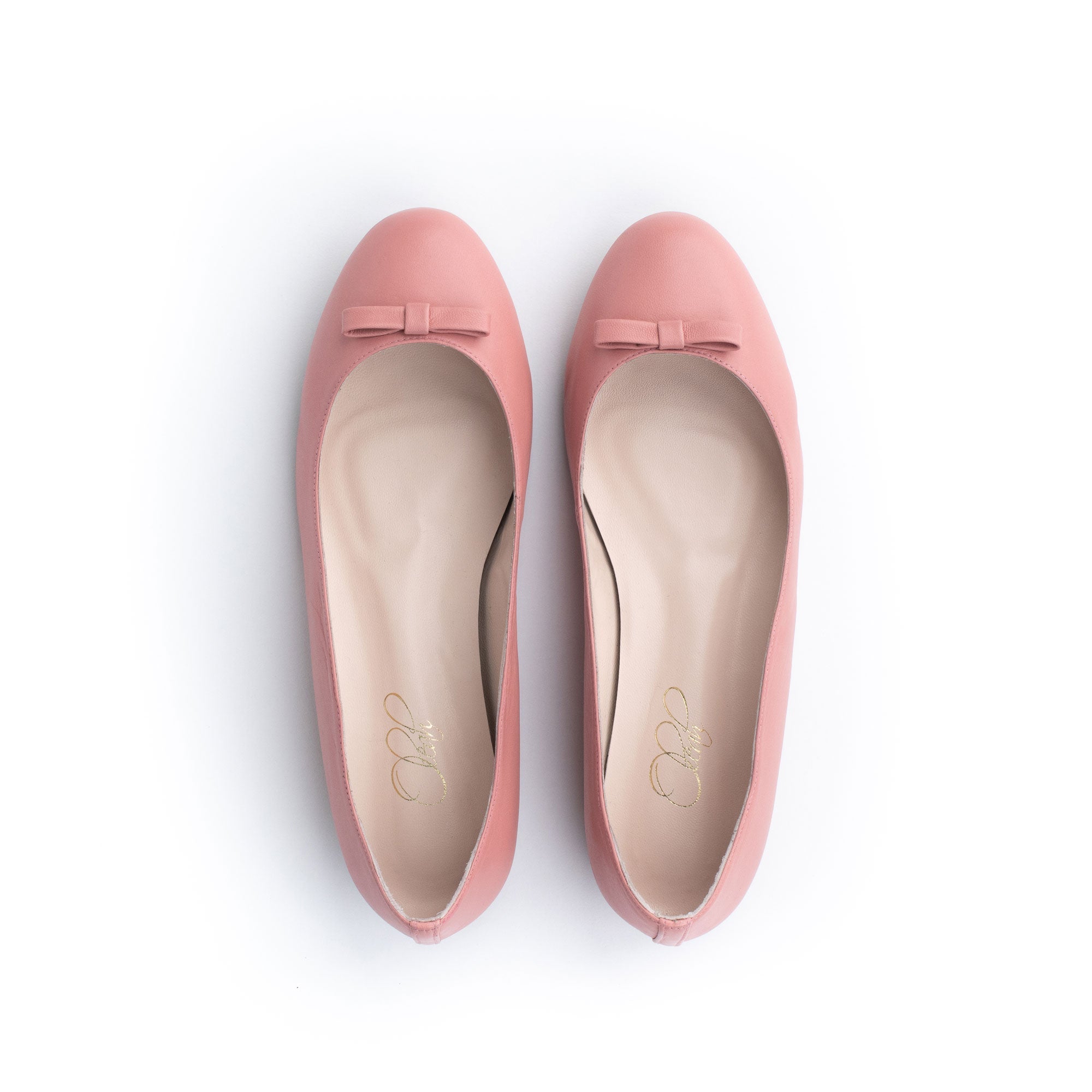 oleah shoes rose pink comfortable ballerina flats top view