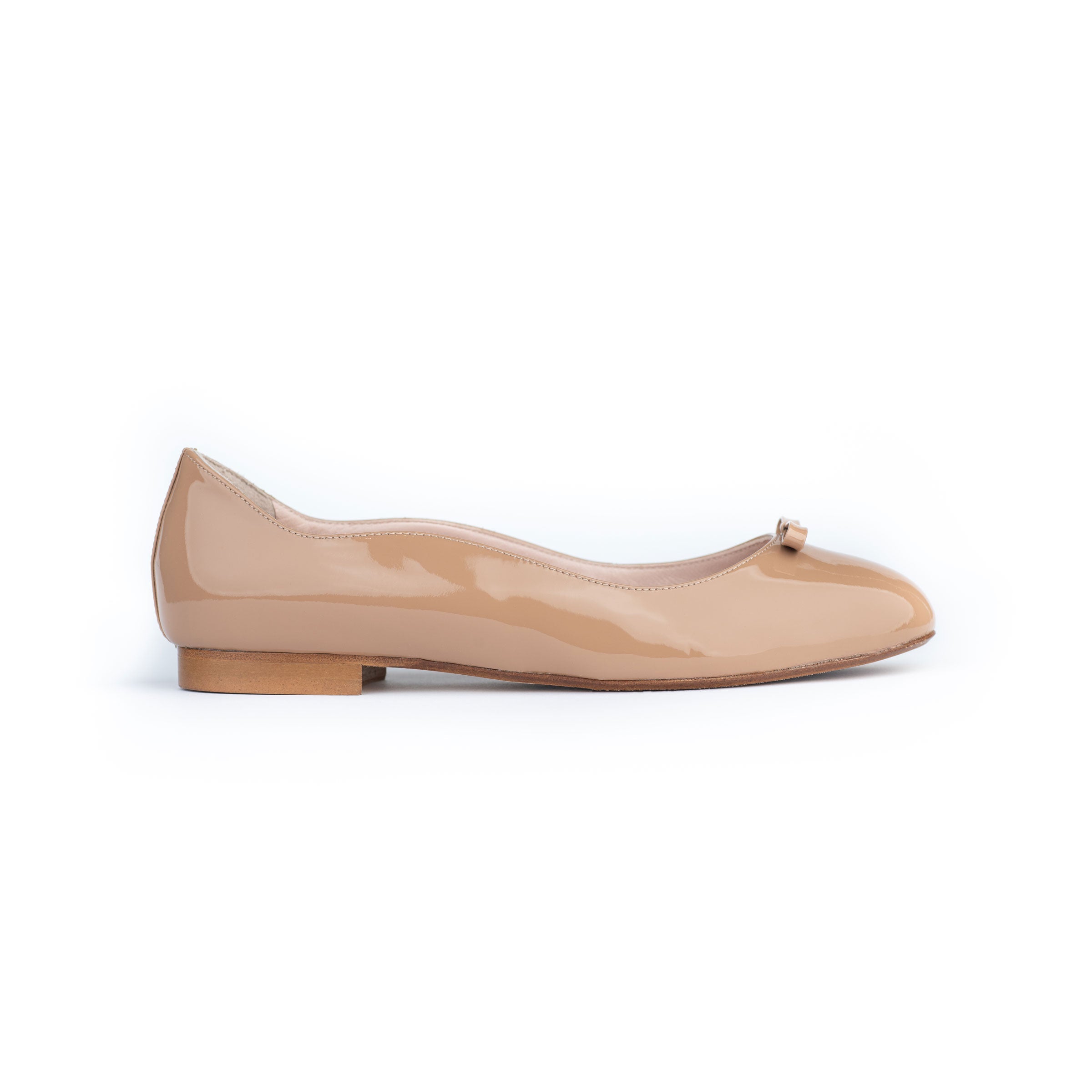 oleah shoes patent ballerina flats in nude pecan, nude ballerina patent flats, nude ballerina flats, nude patent flats
